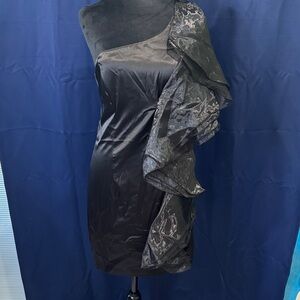 B Darlin Elegant Black One-Shoulder Dress